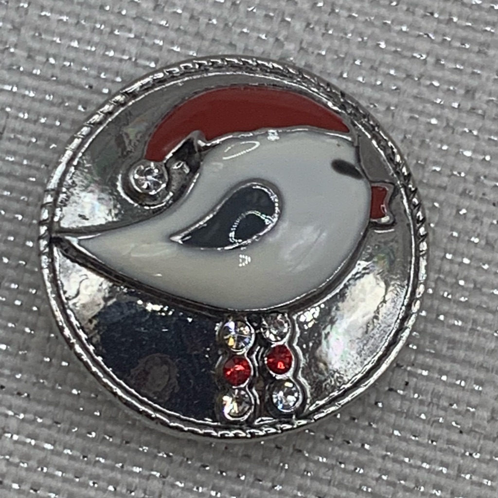Christmas Bird - Ginger Snaps & Co. Snap Button Charm - 18mm/20mm